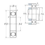 28 mm x 58 mm x 16 mm  NSK 62/28 deep groove ball bearings